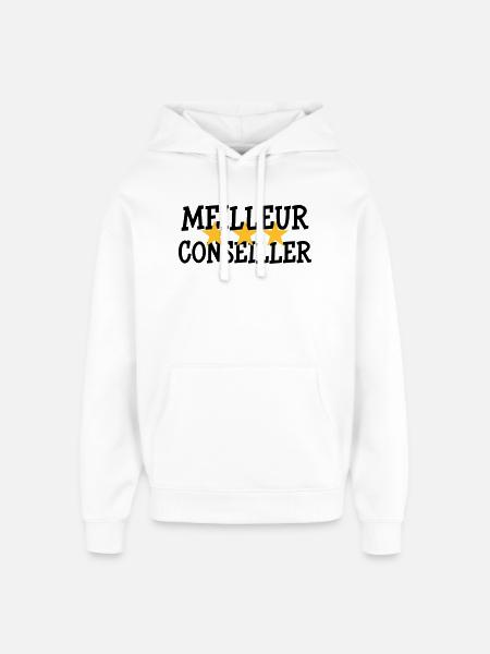 Meilleur Conseiller - Sweat à capuche unisexe Stanley/Stella Oversized - blanc