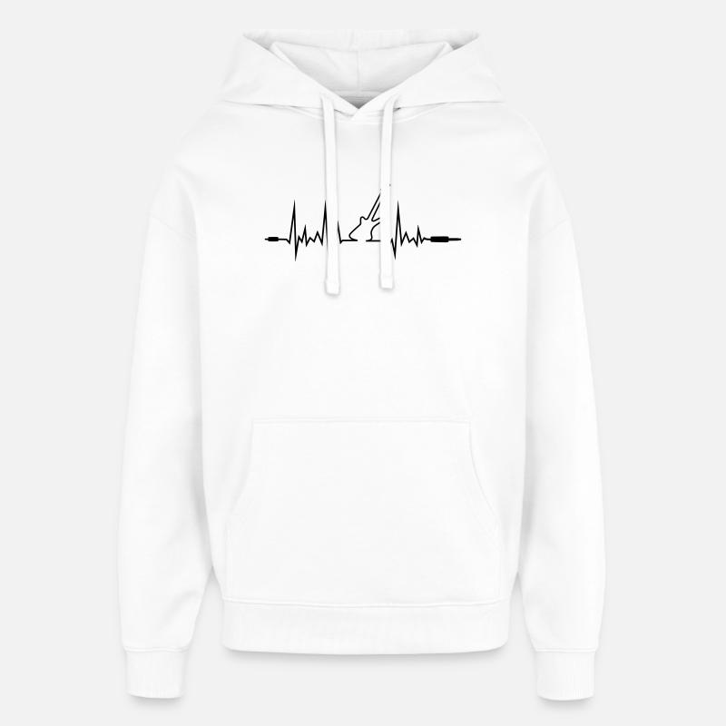 Wave Gitarre mit Klinkenstecker-Enden - Oversized Unisex Hoodie von Stanley/Stella - Weiß