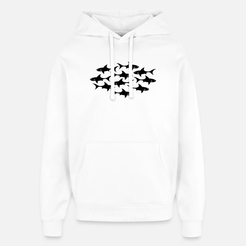requin - Sweat à capuche unisexe Stanley/Stella Oversized - blanc