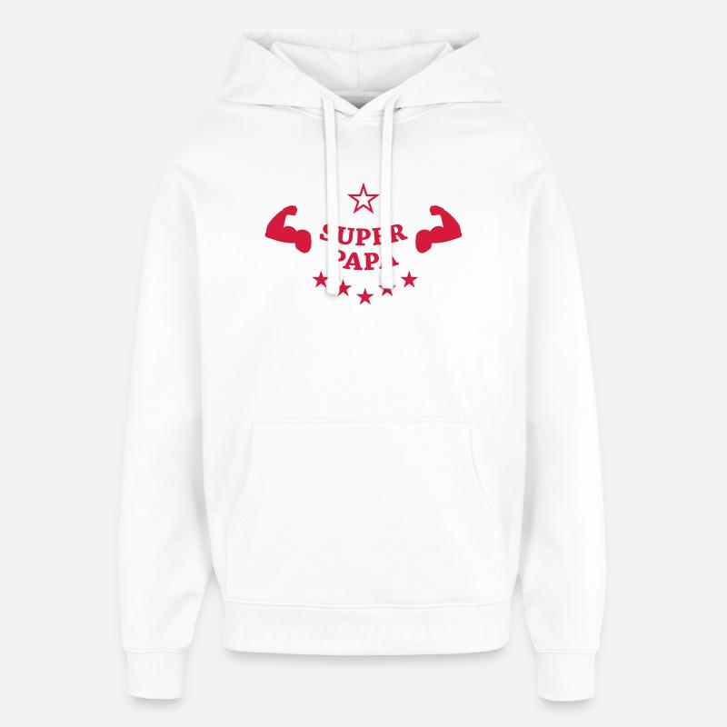 Super Papa ! - Sweat à capuche unisexe Stanley/Stella Oversized - blanc