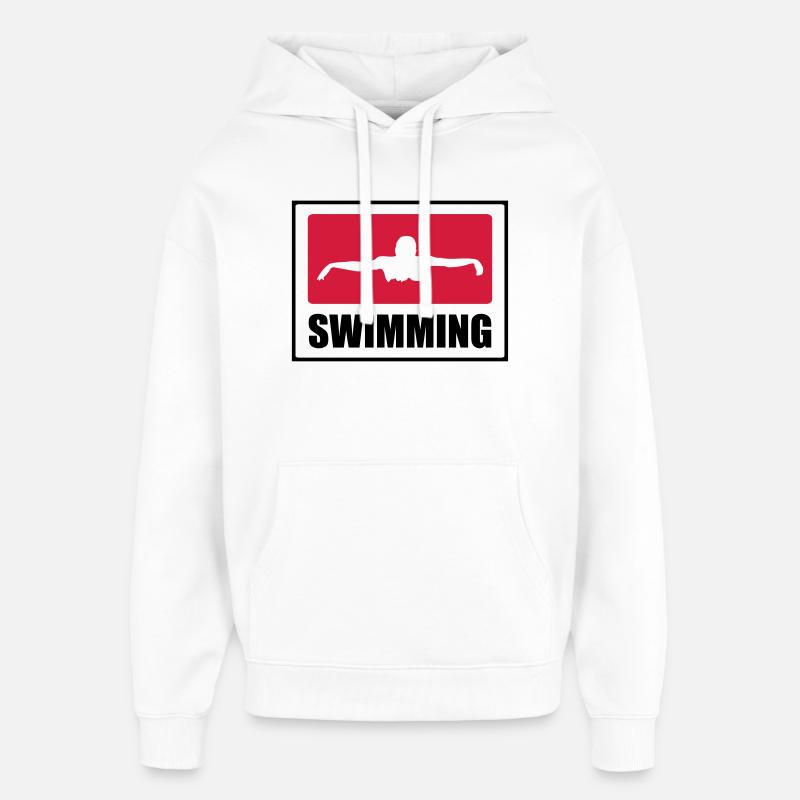 Swimming - Sweat à capuche unisexe Stanley/Stella Oversized - blanc