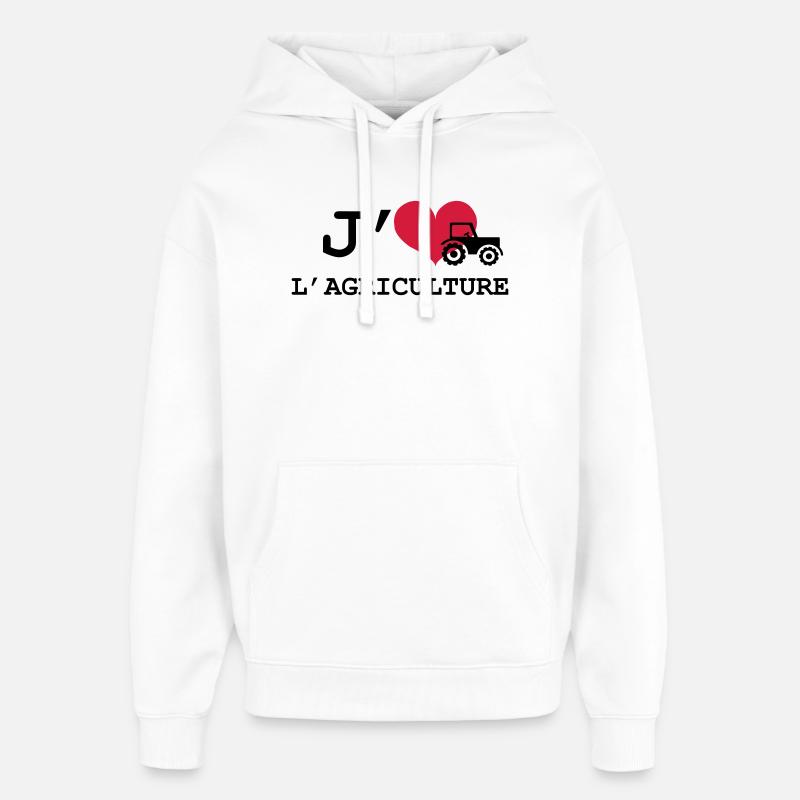 J'aime l'agriculture ! - Sweat à capuche unisexe Stanley/Stella Oversized - blanc