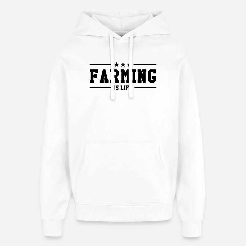 Farming is life - Oversized Unisex Hoodie von Stanley/Stella - Weiß