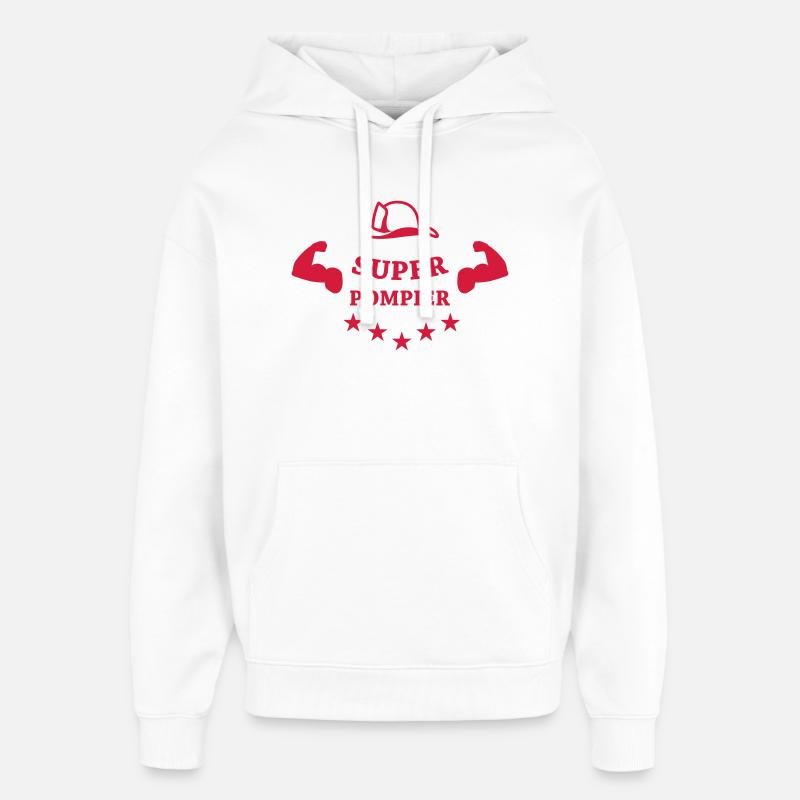 Super Pompier - Sweat à capuche unisexe Stanley/Stella Oversized - blanc