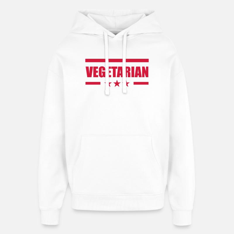 Vegetarian - Sweat à capuche unisexe Stanley/Stella Oversized - blanc