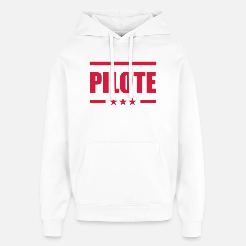 Pilote - Sweat à capuche unisexe Stanley/Stella Oversized - blanc