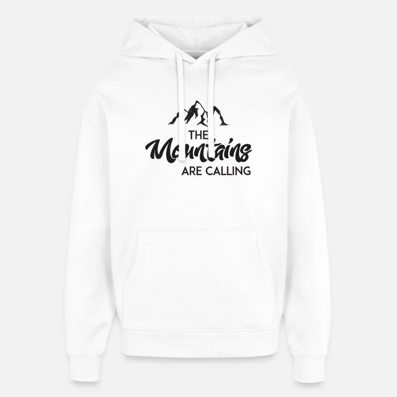 The Mountains Are Calling - Sweat à capuche unisexe Stanley/Stella Oversized - blanc