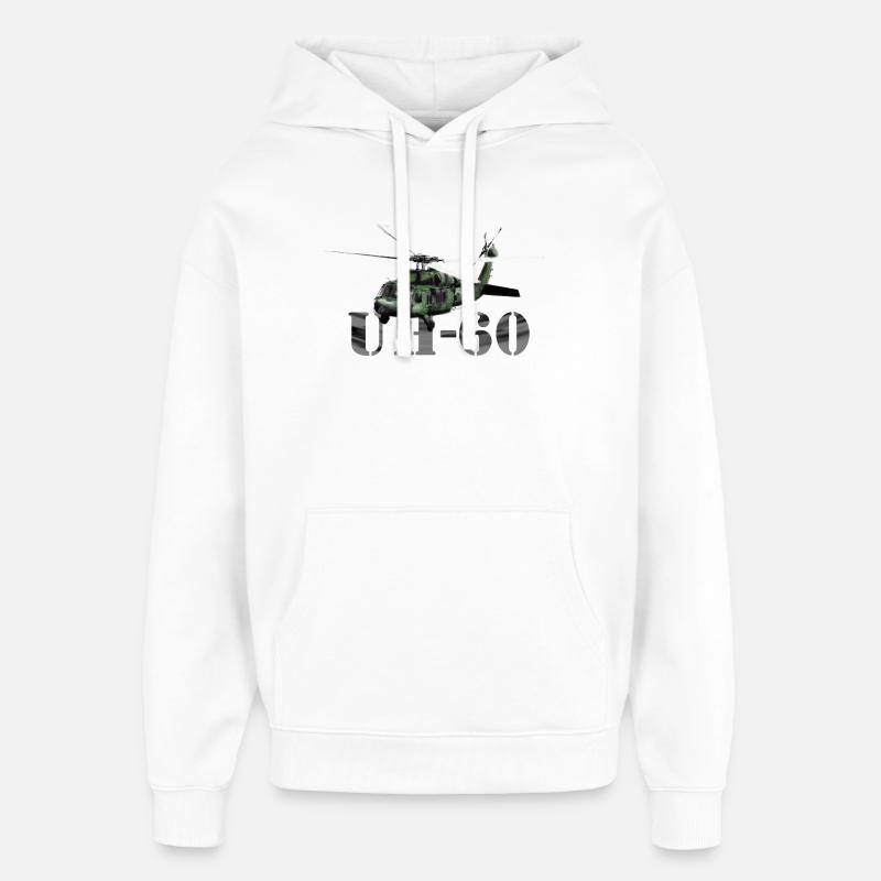 helicopter UH-60 - Sweat à capuche unisexe Stanley/Stella Oversized - blanc