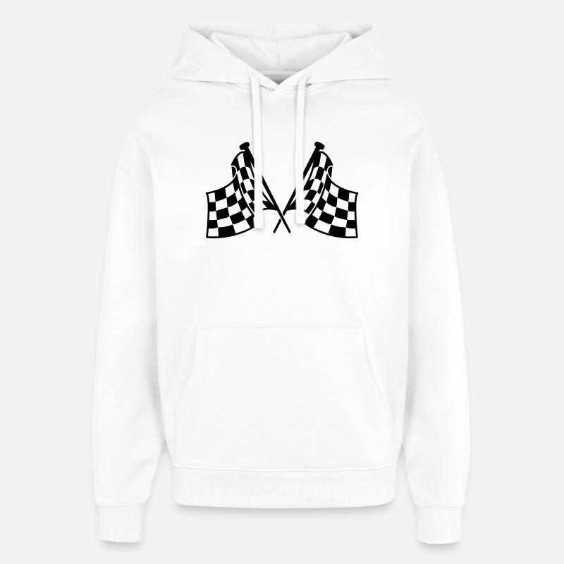 drapeaux de course - Sweat à capuche unisexe Stanley/Stella Oversized - blanc