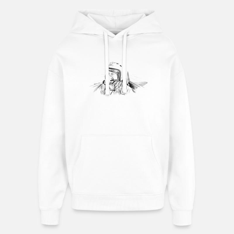 Fighter pilot ru - Sweat à capuche unisexe Stanley/Stella Oversized - blanc