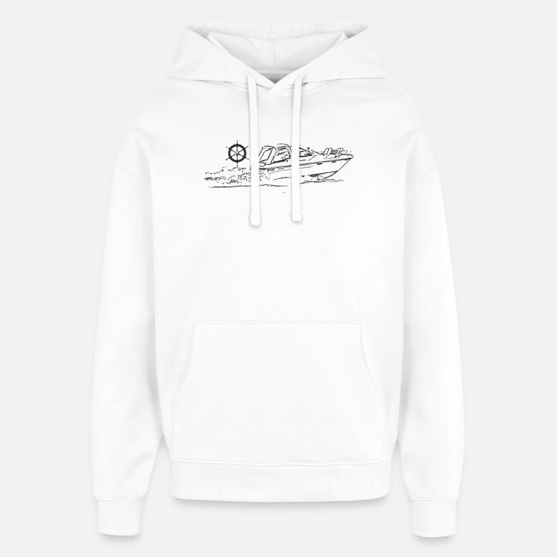 volant de bateau à moteur - Sweat à capuche unisexe Stanley/Stella Oversized - blanc