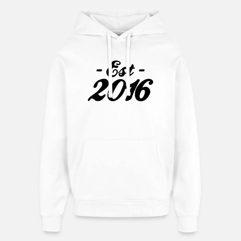 established 2016 - Sweat à capuche unisexe Stanley/Stella Oversized - blanc