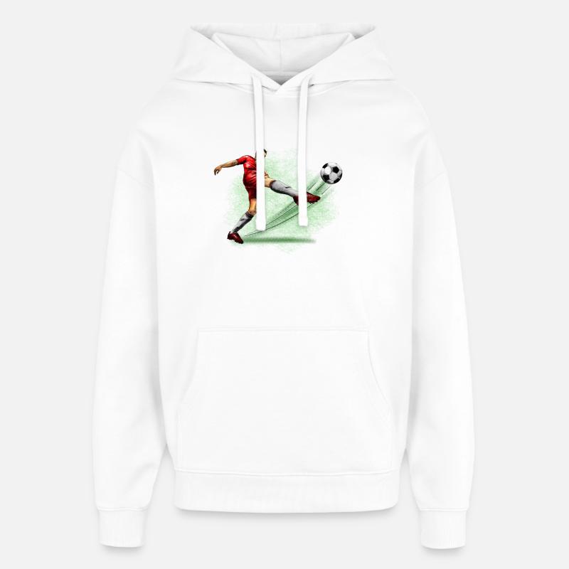 soccer player - Sweat à capuche unisexe Stanley/Stella Oversized - blanc