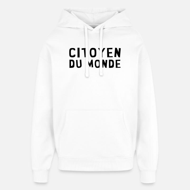 revolution / paix / peuple / voyage / écolo / - Sweat à capuche unisexe Stanley/Stella Oversized - blanc