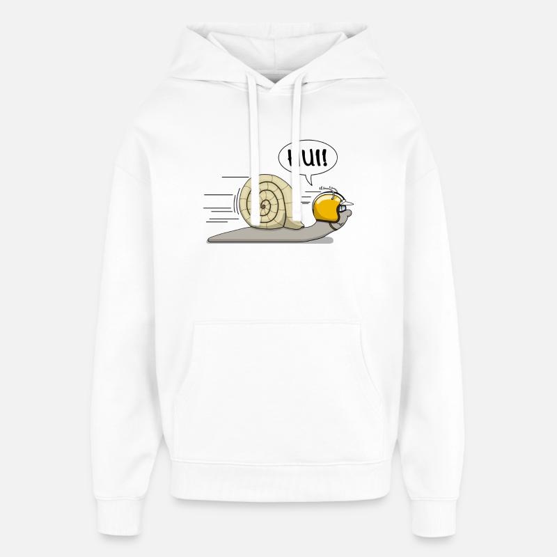 Escargot de course - l’original - Sweat à capuche unisexe Stanley/Stella Oversized - blanc