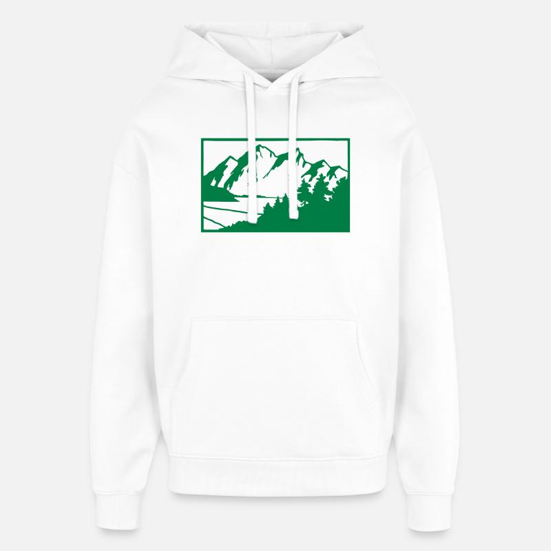 mountains - Oversized Unisex Hoodie by Stanley/Stella - white