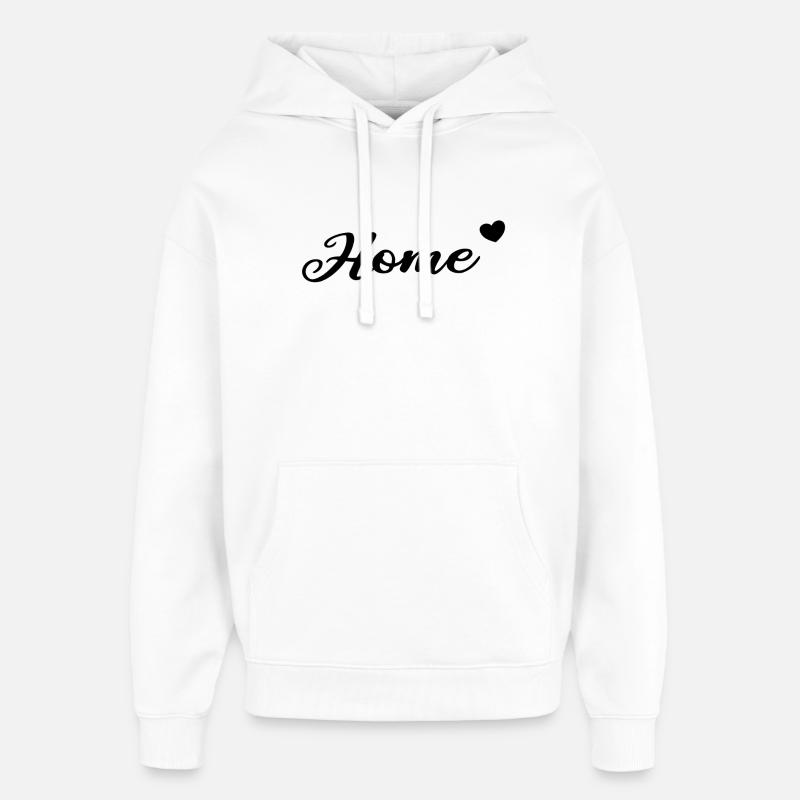 Home Herzchen Lettrage - Sweat à capuche unisexe Stanley/Stella Oversized - blanc