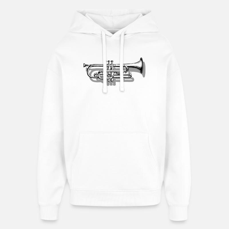 Trompette - Sweat à capuche unisexe Stanley/Stella Oversized - blanc