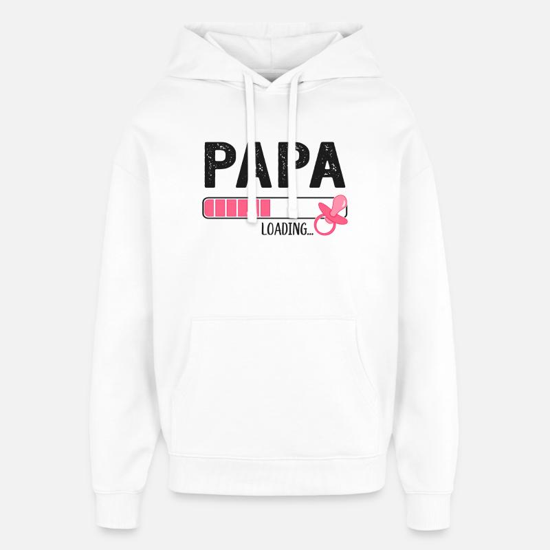 Papa Loading Werdender Vater Schwangerschaft - Oversized Unisex Hoodie von Stanley/Stella - Weiß