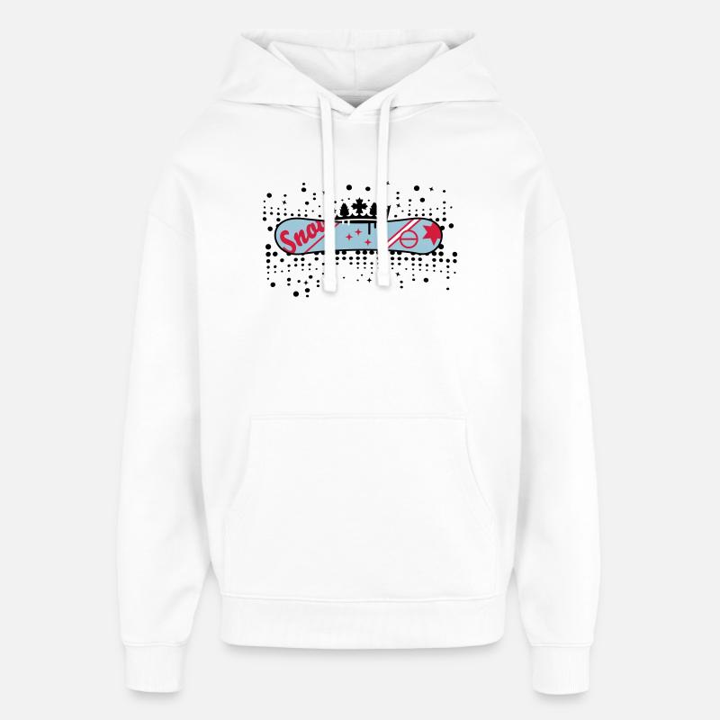 Snowboard avec Couronne Snowboard King - Sweat à capuche unisexe Stanley/Stella Oversized - blanc
