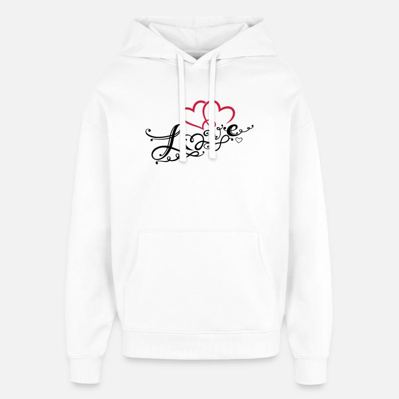 Coeurs avec la boucle de l'infini - Sweat à capuche unisexe Stanley/Stella Oversized - blanc