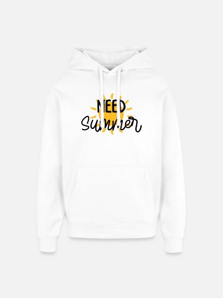 été / vacances / plage / soleil / mer - Sweat à capuche unisexe Stanley/Stella Oversized - blanc