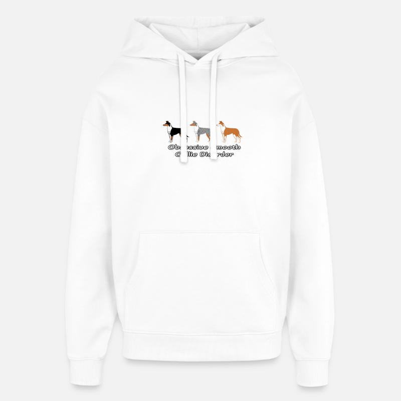 Obsessive Smooth Collie Disorder - Sweat à capuche unisexe Stanley/Stella Oversized - blanc