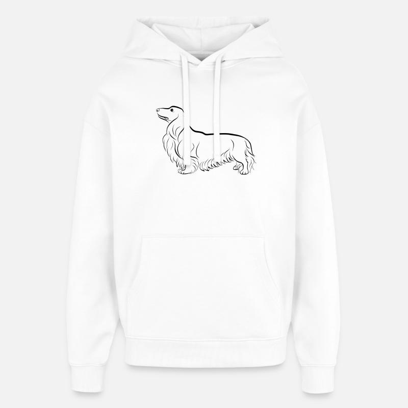 Langhaardackel - Sweat à capuche unisexe Stanley/Stella Oversized - blanc
