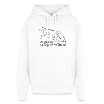 Bayerischer Gebirgsschweißhund - Oversized Unisex Hoodie von Stanley/Stella - Weiß - Vorne - AI Model Female 172 light (172cm) & AI Model Male 185 light (185cm)