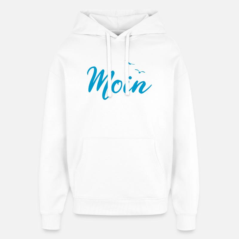 Moin - Spruch Design Geschenk - Oversized Unisex Hoodie von Stanley/Stella - Weiß