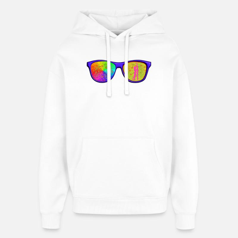 Cap mit Brille - Oversized Unisex Hoodie von Stanley/Stella - Weiß