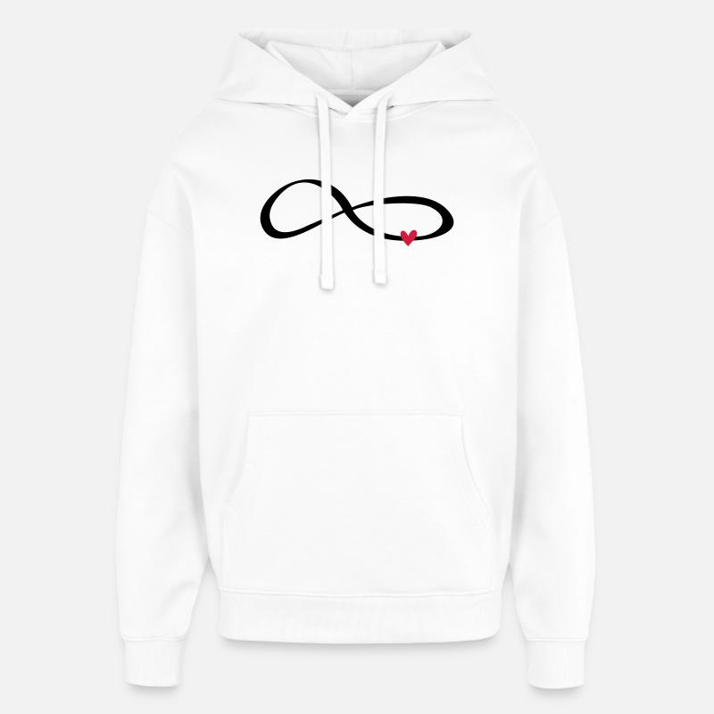 Infinité caractère symbole cadeau amour - Sweat à capuche unisexe Stanley/Stella Oversized - blanc