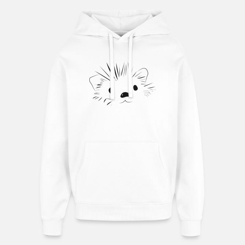 🦔 Mignon hérisson amour doux - Sweat à capuche unisexe Stanley/Stella Oversized - blanc