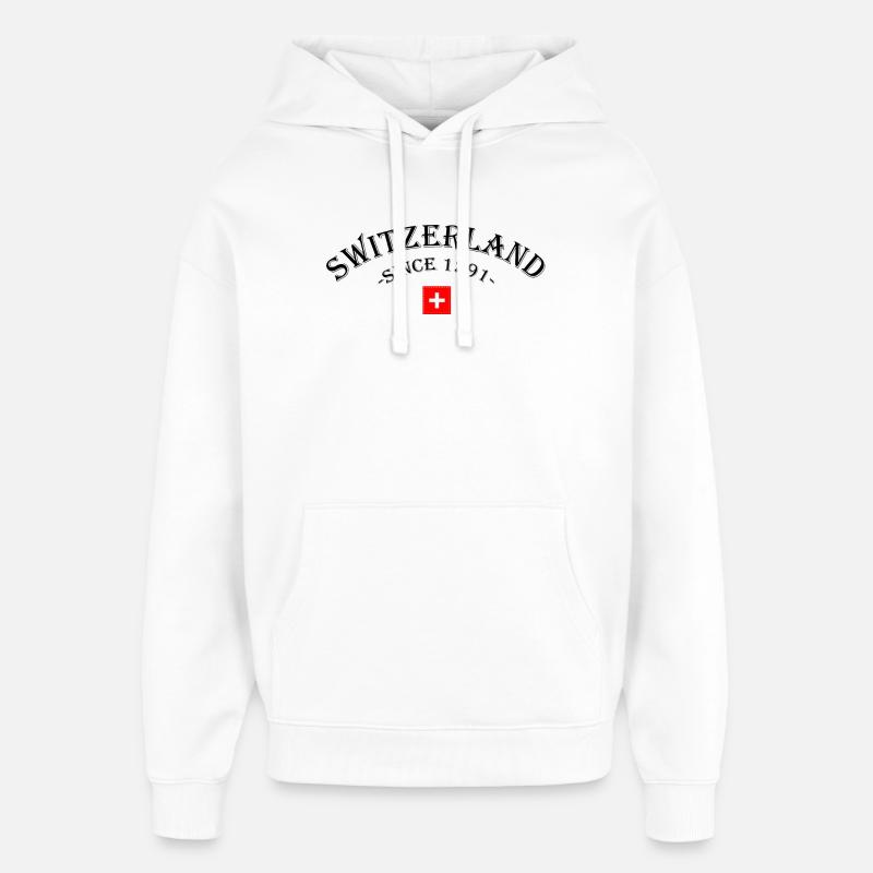 Suisse 1291 - Sweat à capuche unisexe Stanley/Stella Oversized - blanc