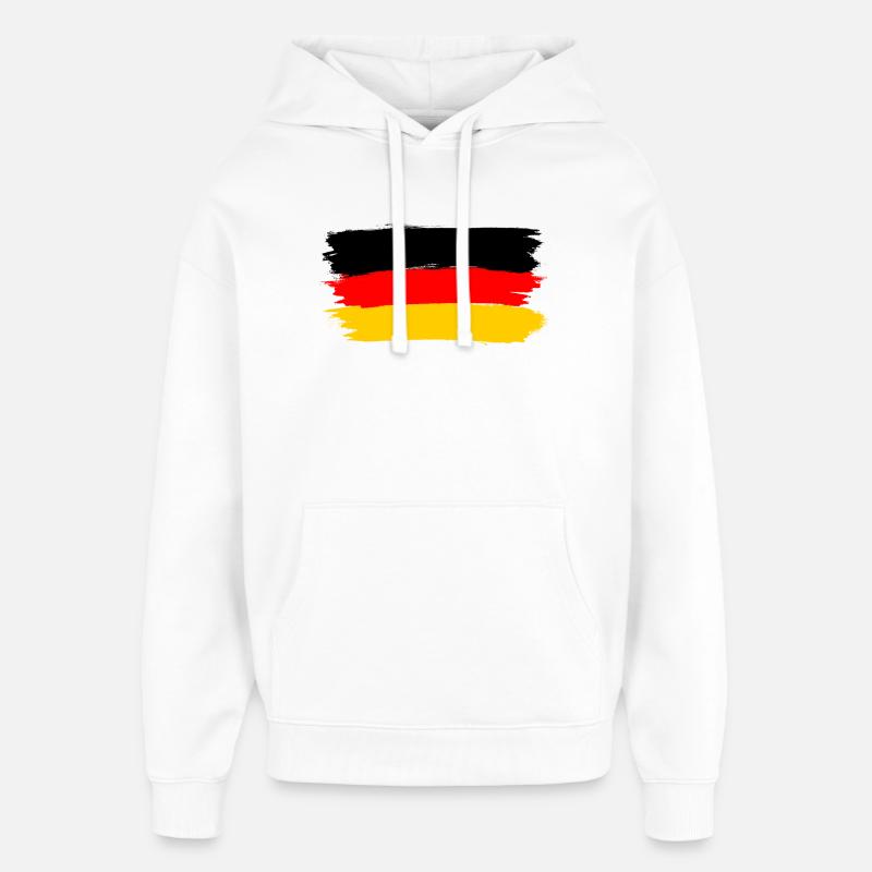 Drapeau de l’Allemagne ✅ Drapeau de l’Allemagne ✔ - Sweat à capuche unisexe Stanley/Stella Oversized - blanc
