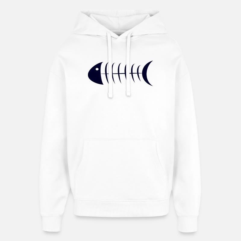 poisson - Sweat à capuche unisexe Stanley/Stella Oversized - blanc