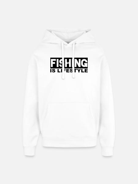 Fishing is lifestyle - Oversized Unisex Hoodie by Stanley/Stella - white