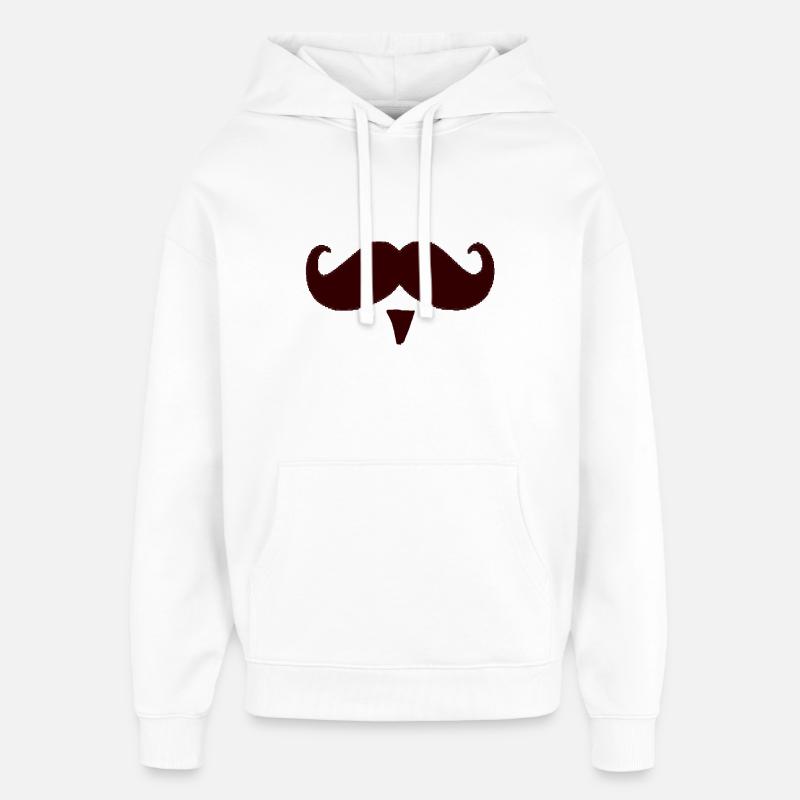 Schnurrbart Schnauz Oberlippenbart Geschenk - Oversized Unisex Hoodie von Stanley/Stella - Weiß