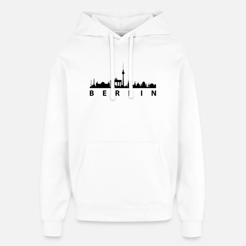 Skyline de Berlin - Sweat à capuche unisexe Stanley/Stella Oversized - blanc