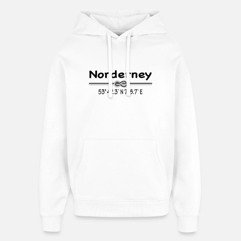Coordonnées Norderney - Sweat à capuche unisexe Stanley/Stella Oversized - blanc