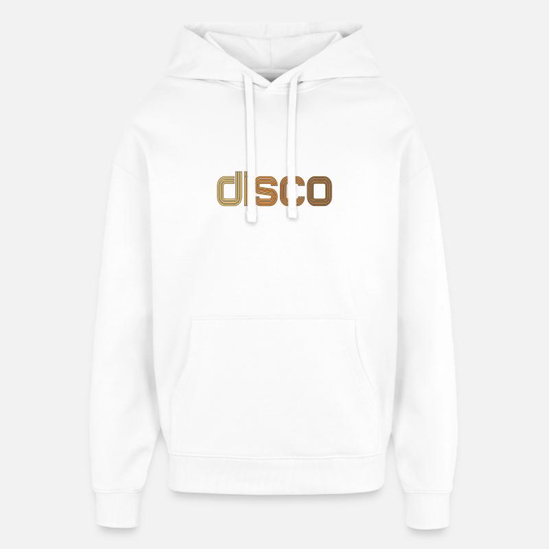 Disco Neon Line Logo - Sweat à capuche unisexe Stanley/Stella Oversized - blanc
