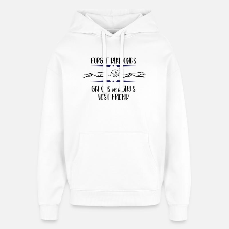 Galgos en cours d'exécution - Sweat à capuche unisexe Stanley/Stella Oversized - blanc