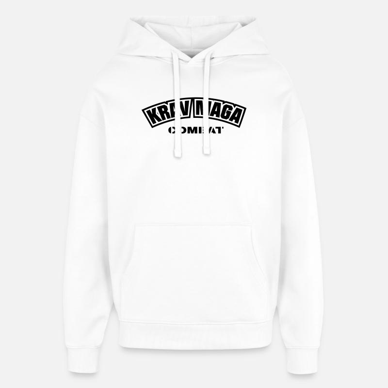 KravMaga Combat - Oversized Unisex Hoodie by Stanley/Stella - white