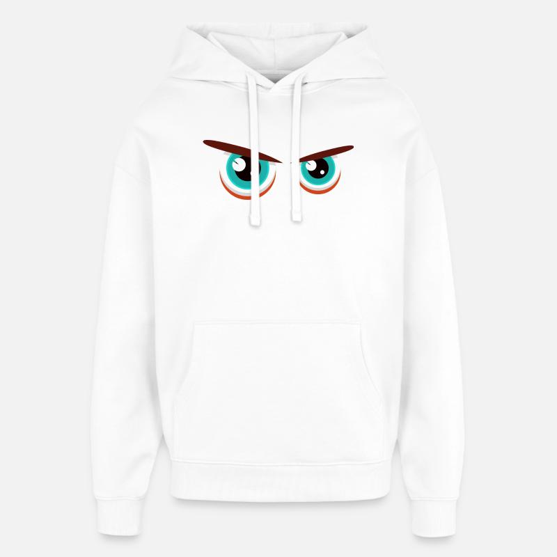 Intensive Blickblicke mit angespannter Mimik - Oversized Unisex Hoodie von Stanley/Stella - Weiß