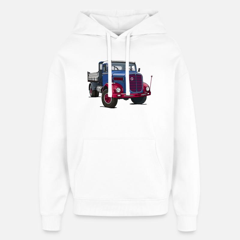 Camion oldtimer - Sweat à capuche unisexe Stanley/Stella Oversized - blanc