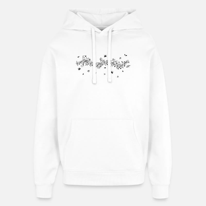 Notes de musique - Sweat à capuche unisexe Stanley/Stella Oversized - blanc