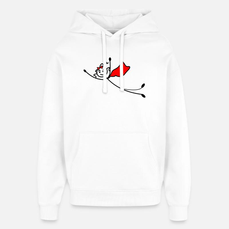 Fliegende Superfrau oder mit rotem Umhang - Oversized Unisex Hoodie von Stanley/Stella - Weiß