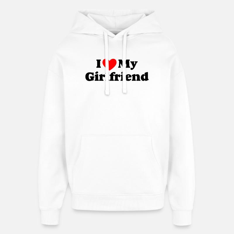 Impression minimale d’icônes Red Heart - Sweat à capuche unisexe Stanley/Stella Oversized - blanc