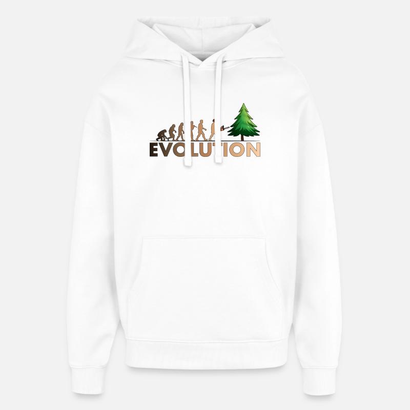 Kettensägen Evolution Farbe - Oversized Unisex Hoodie von Stanley/Stella - Weiß
