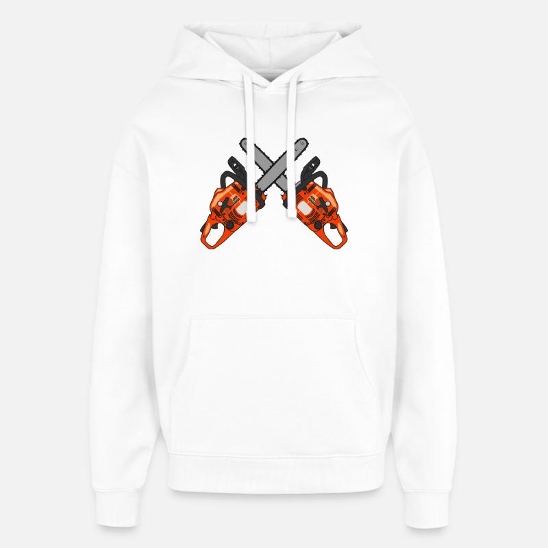 Croix de tronçonneuse - Sweat à capuche unisexe Stanley/Stella Oversized - blanc